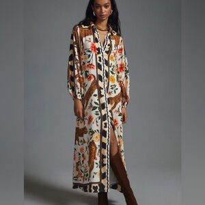 Farm Rio Jaguar Long Sleeve Maxi Dress